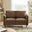 Logan Brown Faux Leather 2 Seater Sofa