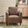 Logan Brown Faux Leather Armchair