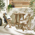 Lox Wood 2 Seat Half Round Folding Garden Table Set