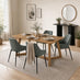 Lulworth Walnut Effect Wood Dining Table 4 Green Beaumont Chairs
