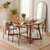 Lulworth Walnut Effect Wood Dining Table & 4 Grey Rhea Chairs