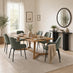 Lulworth Walnut Effect Wood Dining Table 6 Green Beaumont Chairs