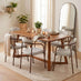 Lulworth Walnut Effect Wood Dining Table & 6 Grey Rhea Chairs