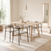 Lulworth Whitewashed Wood Dining Table & 4 Grey Rhea Chairs