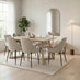 Lulworth Whitewashed Wood Dining Table 6 Cream Beaumont Chairs