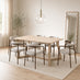 Lulworth Whitewashed Wood Dining Table & 6 Grey Rhea Chairs