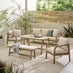 Lydiard Light Wood & Beige 7 Seat Garden Dining Set