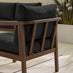 Lydiard Walnut Wood & Black 7 Seat Garden Dining Set