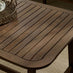 Lydiard Walnut Wood & Black 7 Seat Garden Dining Set