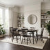 Lynton Large Black Dining Table & 6 Dark Brown Lilibet Chairs