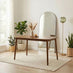 Lynton Walnut Effect Wood Dining Table with 4 Cream Beaumont Chairs