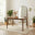Lynton Walnut Effect Wood Dining Table with 4 Cream Beaumont Chairs