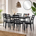 Lynton Large Black Wooden Dining Table & 6 Black Dining Chairs