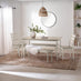 Lynton Large White & Light Grey Wooden Dining Table with 2 Benches & 2 Chairs