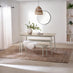 Lynton Large White & Light Grey Wooden Dining Table & 2 Benches