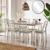 Lynton Large White & Light Grey Wooden Dining Table & 6 Grey Dining Chairs