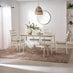 Lynton Large White & Light Grey Wooden Dining Table with 4 Chairs & Bench