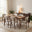 Lynton Walnut Effect Dining Table 6 Light Grey Mirelle Chairs