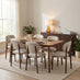 Lynton Walnut Effect Dining Table 6 Light Grey Mirelle Chairs