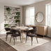Lynton Round Whitewashed Dining Table & 6 Brown Dotty Chairs