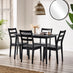 Lynton Small Black Wooden Dining Table & 4 Black Dining Chairs