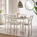 Lynton Small White & Light Grey Wooden Dining Table & 4 Grey Dining Chairs