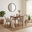 Lynton Walnut Effect Wood Dining Table with 4 Cream Beaumont Chairs