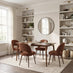 Lynton Small Walnut Effect Dining Table & 4 Orange Peri Chairs