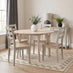 Lynton Whitewashed Round Wood Dining Table 4 Light Grey Lynton Chairs