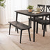 Lynton Black Solid Wood Small Dining Bench