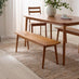 Lynton Large Walnut Effect Wood Dining Table + 4 Green Beaumont Chairs & Bench