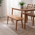 Lynton Walnut Effect Solid Wood Small Dining Bench