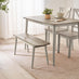 Lynton Whitewashed & Grey Solid Wood Small Dining Bench