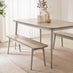 Lynton Large White & Light Grey Wooden Dining Table with 4 Chairs & Bench