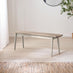 Lynton Large White & Light Grey Wooden Dining Table with 2 Benches & 2 Chairs