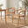 2x Lyra Oak Effect Solid Wood Dining Chairs
