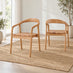 2x Lyra Oak Effect Solid Wood Dining Chairs
