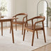 2x Lyra Walnut Effect Solid Wood Dining Chairs