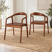 2x Lyra Walnut Effect Solid Wood Dining Chairs