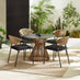 Lanai Beige Rattan & Black 4 Seat Round Garden Dining Table