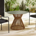 Lanai Beige Rattan & Black 4 Seat Round Garden Dining Table