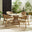 Lanai & Asa Beige Rattan & Cream 4 Seat Round Table Garden Dining Set