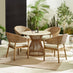 Lanai Beige Rattan & Cream 4 Seat Round Garden Dining Table