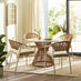 Lanai Beige Rattan & Cream 4 Seat Round Garden Dining Table