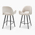 2x Layla Cream Fabric Bar Chairs