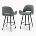 2x Layla Grey Fabric Bar Chairs