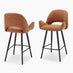 2x Layla Terracotta Orange Fabric Bar Chairs