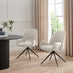 2x Layla Cream Fabric Swivel Dining Chairs