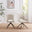 2x Layla Cream Fabric Swivel Dining Chairs