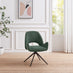 Penrose Black Round Dining Table & 4 Green Layla Fabric Swivel Chairs
